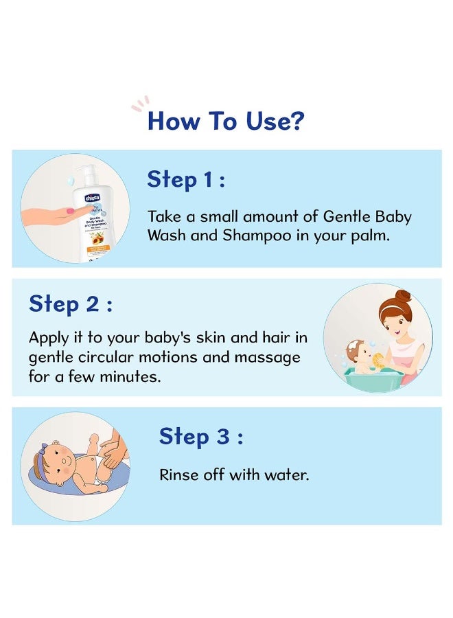 Chicco Baby Moments Gentle Body Wash And Shampoo For Rich Moisturised Skin & Soft Hair 500ml - Image 2